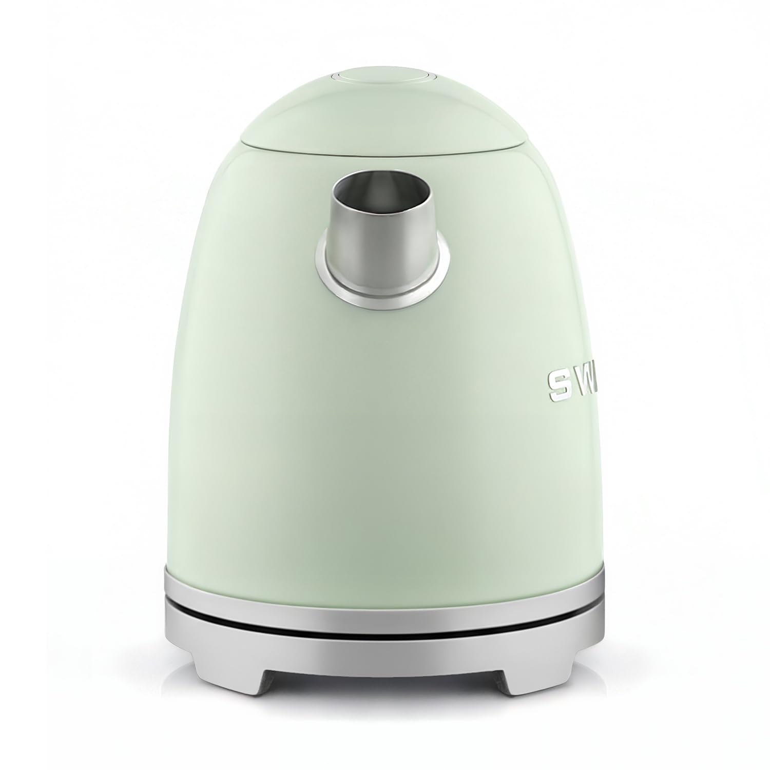 SWEISS - Hervidor eléctrico vintage KTS7, 1 L, acero inoxidable, compacto, 1200 W, practico, ebullición rápida, nivel de agua visible y graduado, apagado automático, base giratoria 360°, verde
