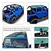 Shadeidea JK Sun Shade Top Compatible with Jeep Wrangler JKU Top Sunshade Soft Mesh Roof Cover (2007-2018)- Wind Noise UV Blocker -10 Year Warranty -4 Door -Tiff Blue -Front&Rear (2 pcs)