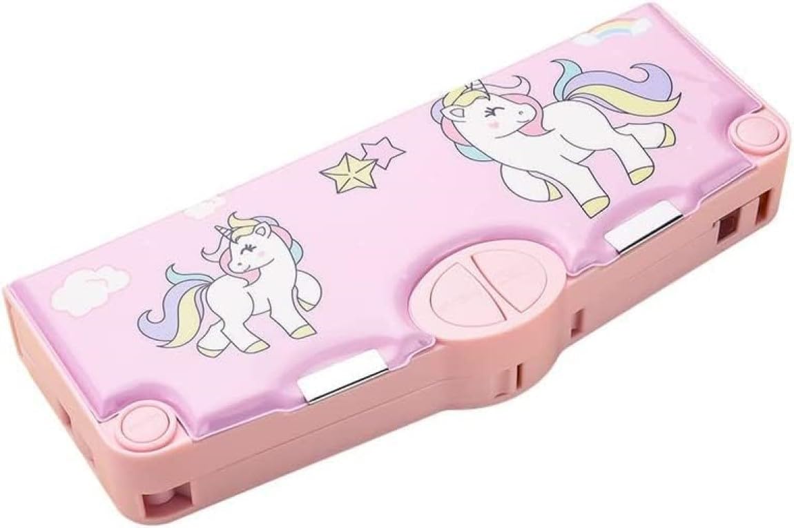 Radhey Preet Unicorn Print Multi Compartment Button Operated Magnetic Compass Box for Kids, Pink Color (B0CSDKC34J) Amazon Price History, Amazon Price Tracker