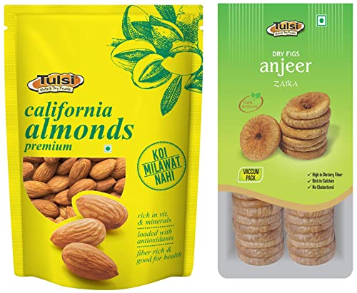 Image of Tulsi California Almonds,Raw,500g & Dry Figs Anjeer Zaika 300g