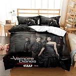 Ste-X Bedding Set Vampire Diaries Duvet Cover Set for Boys Girls Junior/Cot Bed Reversible Lovely Colorful Comforter Cover (200x200cm(Double),TVD 01)