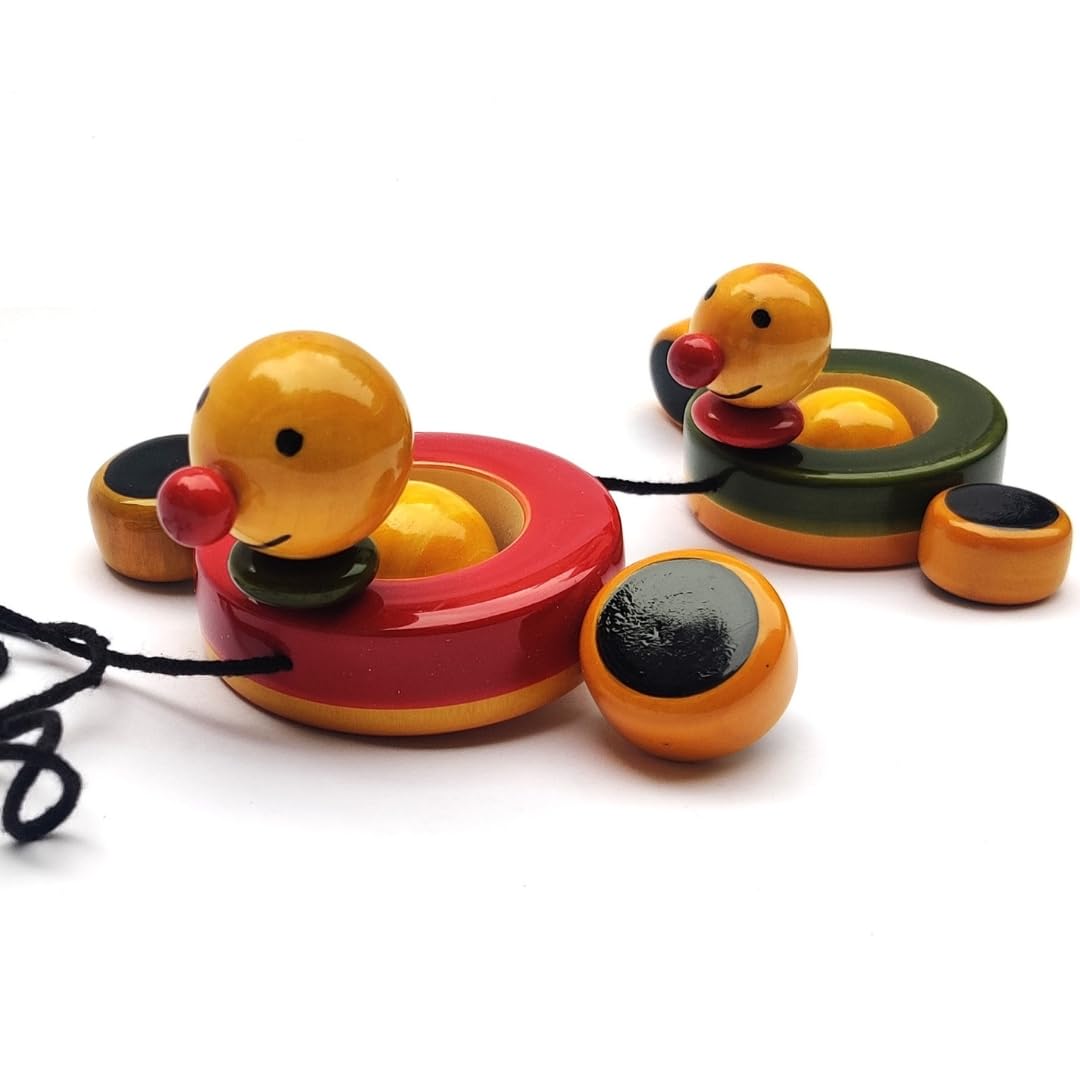 WeToyToy Duck Natural Non Toxic Wooden Pull Along Duck Toy for Toddlers | Eco-Friendly Pull Along Toy for Kids and Children (B0CMR1Z88R) Amazon Price History, Amazon Price Tracker