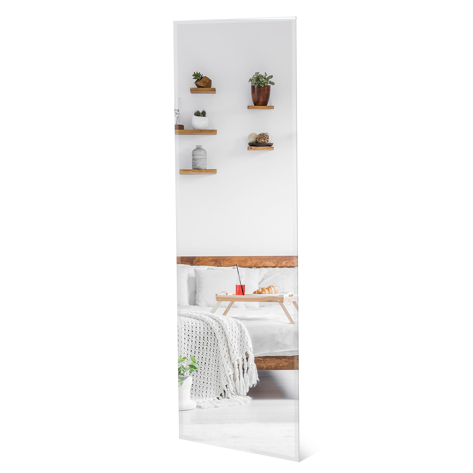 HOMASIS Espejo de Pared Moderno, Espejo de Cuerpo Entero 110 x 38 cm, sin Marco, Espejo Rectangular, Espejo de Pared Largo para Dormitorio, salón, recibidor