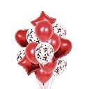 Juzfun Confetti Balloons for Birthday Engagement Wedding Anniversary Baby Shower Kids Party Decoration Graduation Day Red 12 Inch Latex Balloon Suitable for Helium pack of 14 pieces gallery image