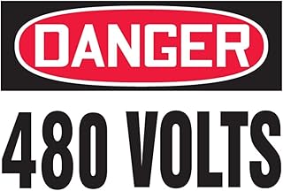 Signs Label Danger 480 Volts Adhesive Vinyl 5/Pk 3.5x5 OSHA 29 CFR 1910.145