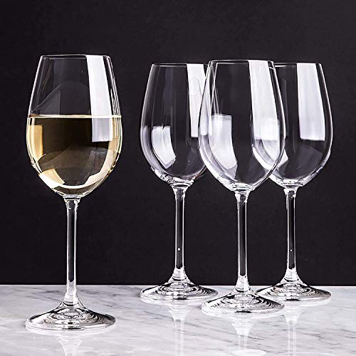 Image of Italian Style Classic White or Red Wine Glasses 360 ml Premium Crystal Clear Diamond Cut Glass | Perfect for Cocktail, Brandy, Mocktail, Champagne Set of 4 (p. Wine Glass$,., 4)