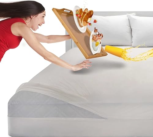 Protector de colchón de vinilo resistente al agua y chinches con cremallera