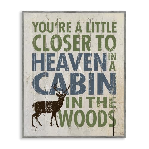 Rustic Cabin Deer Phrase, 24 x 30 Inch Framed Giclée Print