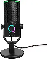 JBL, Microfone Com Fio, Quantum Stream Studio, Luzes RGB, USB - Preto