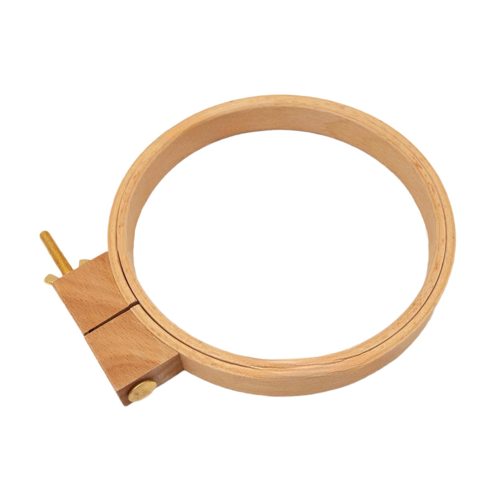 Nucelit Round Wood Stitching Hoop Spring Clip Round Embroidery Hoop Stitching Embroidery Frame for Sewing Portable Sewing