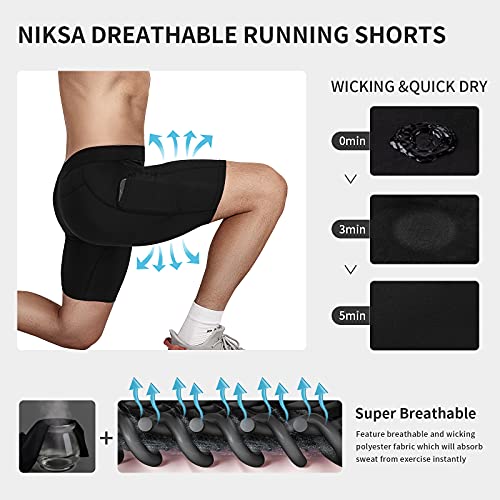Niksa Compression Shorts Men 3 Pack,Compression Underwear For Men Athletic Shorts With Pockets,Running Workout Fitness Shorts #TOP3