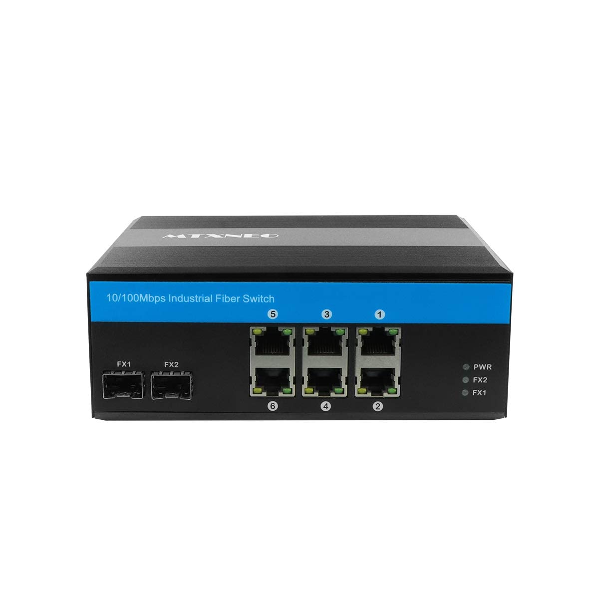Conmutador de red Gigabit Ethernet de 8 puertos de montaje en rail industrial, 2 puertos SFP y 6 puertos RJ45