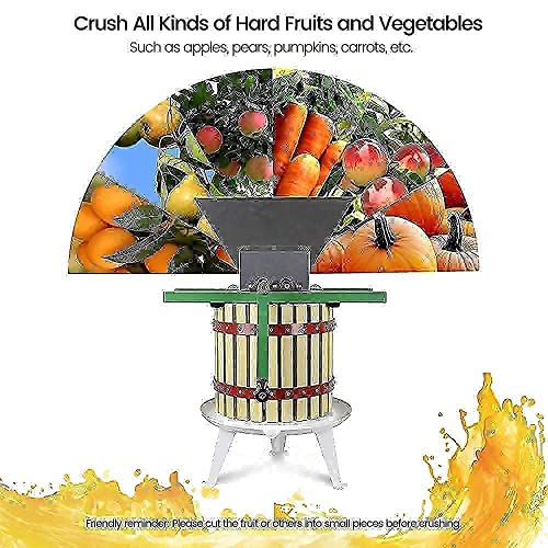 Image of Fruit Wine Press and Crusher,100% Nature Apple&Grape&Berries Crusher Manual Juice Maker for Kitchen