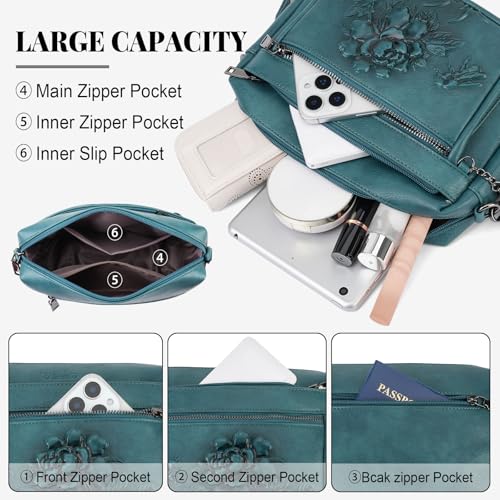 Image of Crossbody Bags for Women, Vegan Leather Embossed Crossbody Purse | Trendy Lightweight Design with Adjustable Strap, Spacious Interior for Daily Essentials, Ideal for Travel and Gift Giving