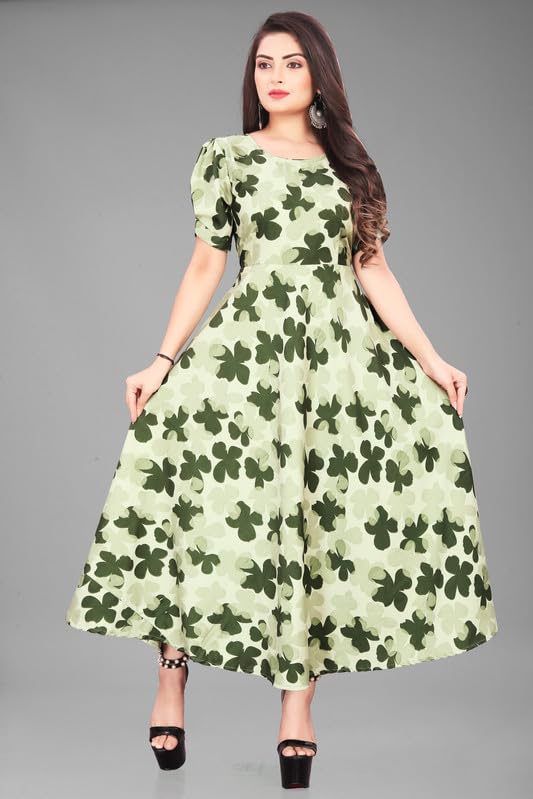 Image of Flower Printed Maxi Dress for Beautiful Women Nd Girls