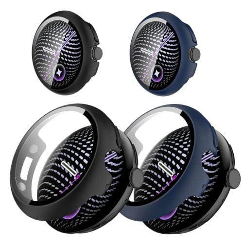 For Pixel Watch5 45mm/Watch4 45mm �P�[�X PC�f�� ?����̌^ ��ʕی� ���h�~ �y�� | �u���b�N�{�~�b�h�i�C�g�u���[ �ʒu�����C�A���C�ɂ����ȒP�ɑ����ł��܂�