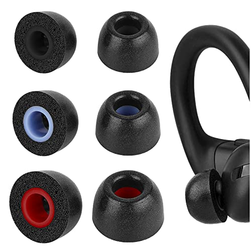Geekria 3 Paar Komfort Memory Foam True Wireless Ohrhörer Ohrstöpsel kompatibel mit 4,5–6,3 mm In-Ear-Kopfhörern, Düse, blockierende Geräuschentwicklung, Schaumstoffspitzen, Ohrstöpsel (L-Größe/kurz)