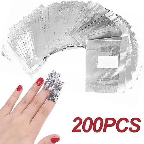 Qufiiry 200 Pcs Foil Nail Wraps, Nail Foils for Gel Nails, Nail Wraps, with Pre-attached Lint-Free Cotton Pads, Acetone Gel Polish Remover, for Fast & Gentle Soak Off Gel Polish Removing - Image 5