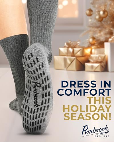 Pembrook 4 pares de meias antiderrapantes – meias aderentes para homens e mulheres marido e pai | Me