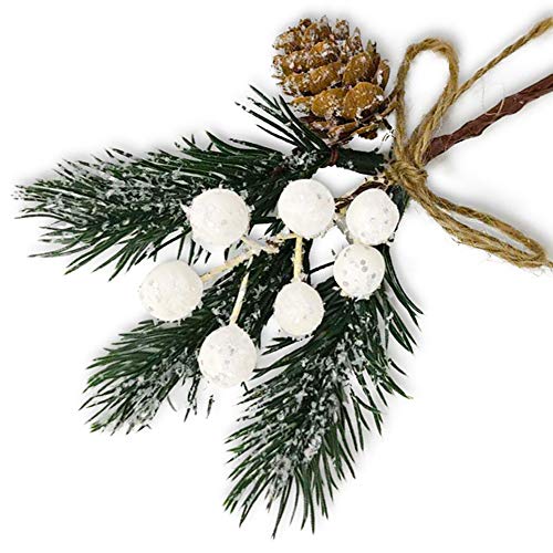 MEMOVAN Artificial Christmas Picks 8 Pack, White...