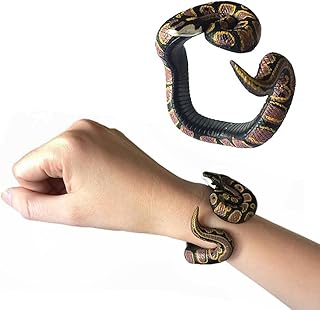 2pc Halloween Snake Bracelets Tricky Snake Wristband Fake Snake Wrist Band Bangle Jewelry Novelty Boa Python Prank Props Gift for Halloween April Fools Day Cosplay Party