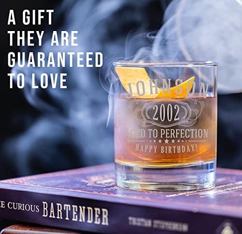 Personalized Etched 11Oz Whiskey Glass – Customized Gifts For Men Him, Custom Name Cocktail Cup, Happy 40Th Birthday Gift Idea For Dad Father Brother Adult Son, Turning Years Old Bday Party, Bernard #TOP1