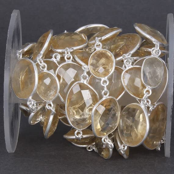 Chaîne quartz citron argent 925 pour éviter de perdre vos pierres fines