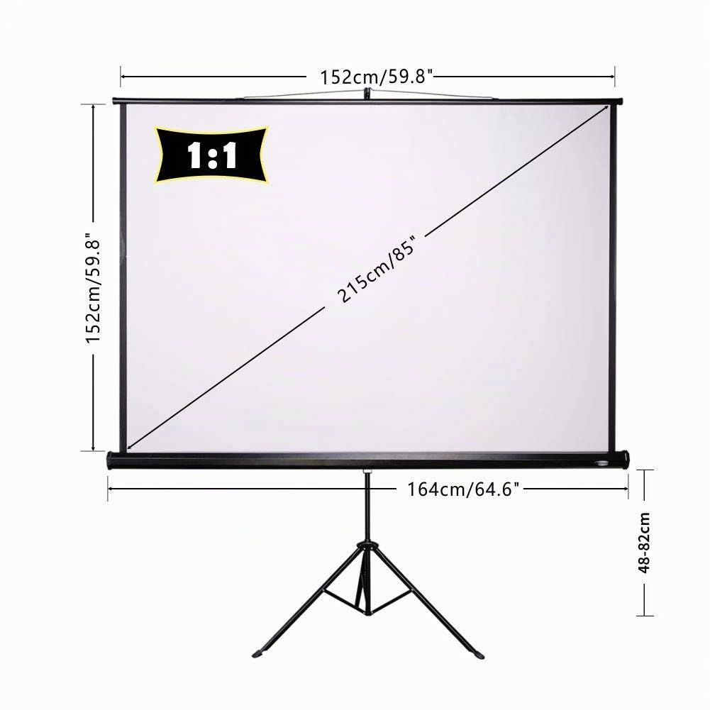 CCLIFE Ecran Videoprojecteur, TV et Home Cinema Toile sur Pied Enroulable Manuel 4k HD 1/1 Piedaprès Trepied Sol