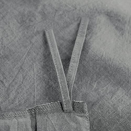 Image of EMME Grey Duvet Cover Twin Size 2-Piece Set Soft Cotton Bedding Collection Twin XL Comforter Cover with Pillow Sham Solid Color Button Closure & Corner Ties (Dark Grey, Twin /Twin XL)