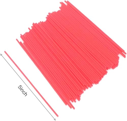 Miniatura 2 de Pajitas de lata, popote de extensión de lata de aerosol de repuesto, popotes de extensión de plástico rojo, 5 pulgadas (paquete de 50)