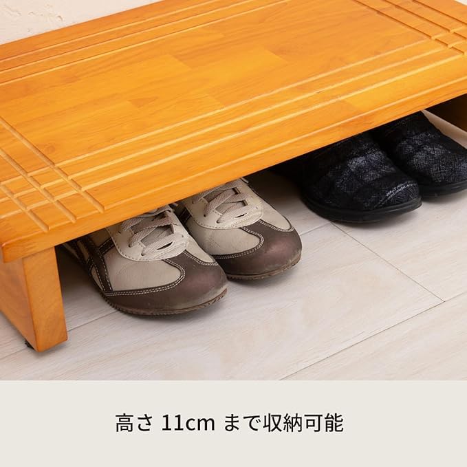 Amazon｜木製玄関踏み台120 幅120×奥行35×高さ13.2cm アジャスター付き