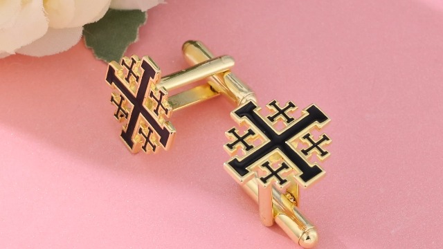 Mancuernillas Cruz de Jerusalén en Plata 925 para Hombre miniatura 7