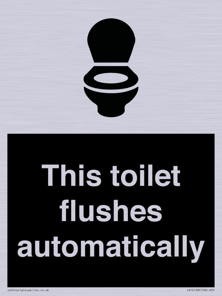 This toilet flushes automatically Sign - 150x200mm - A5P