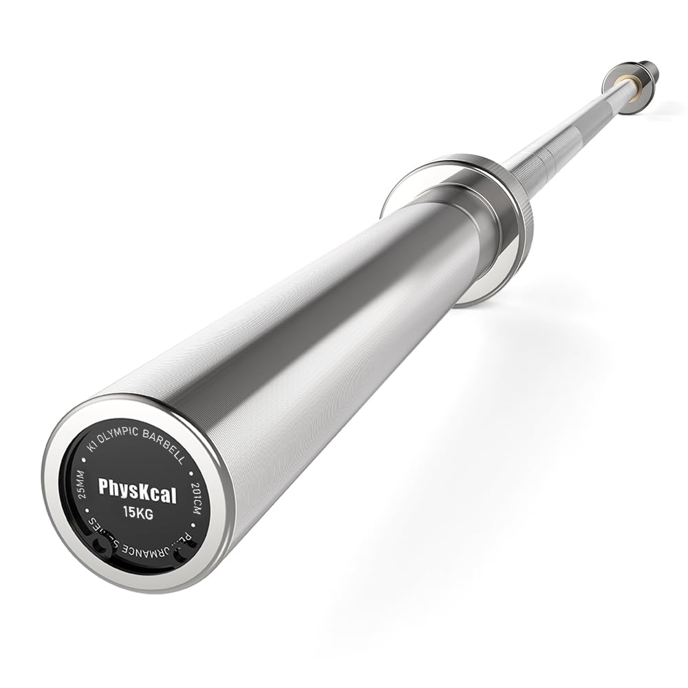 PhysKcal Olympia Langhantelstange 50mm | 20kg, 220cm | Weightlifting und Powerlifting Langhantel Profi Allrounder Langhantel