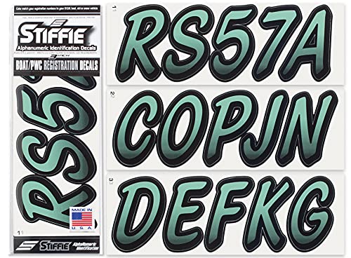 Image of STIFFIE Whipline Cozumel /Black 3 inch Boat & PWC Registration Decals • Numbers Letters Stickers