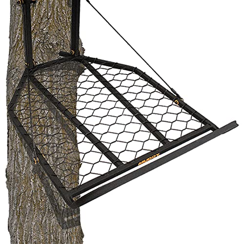 Muddy The Boss Xl Wide Stance Hang-On 1-Person Tree Stand Platform & Hawk Helium Set Of 3 Hunting Portable Climbing Sticks With Fold Up Steps #TOP4