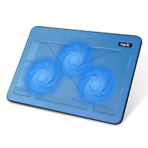 Havit HV-F2056 15.6-17 Inch Laptop Cooler Cooling Pad – Slim Portable USB Powered (3 Fans) (Blue)
