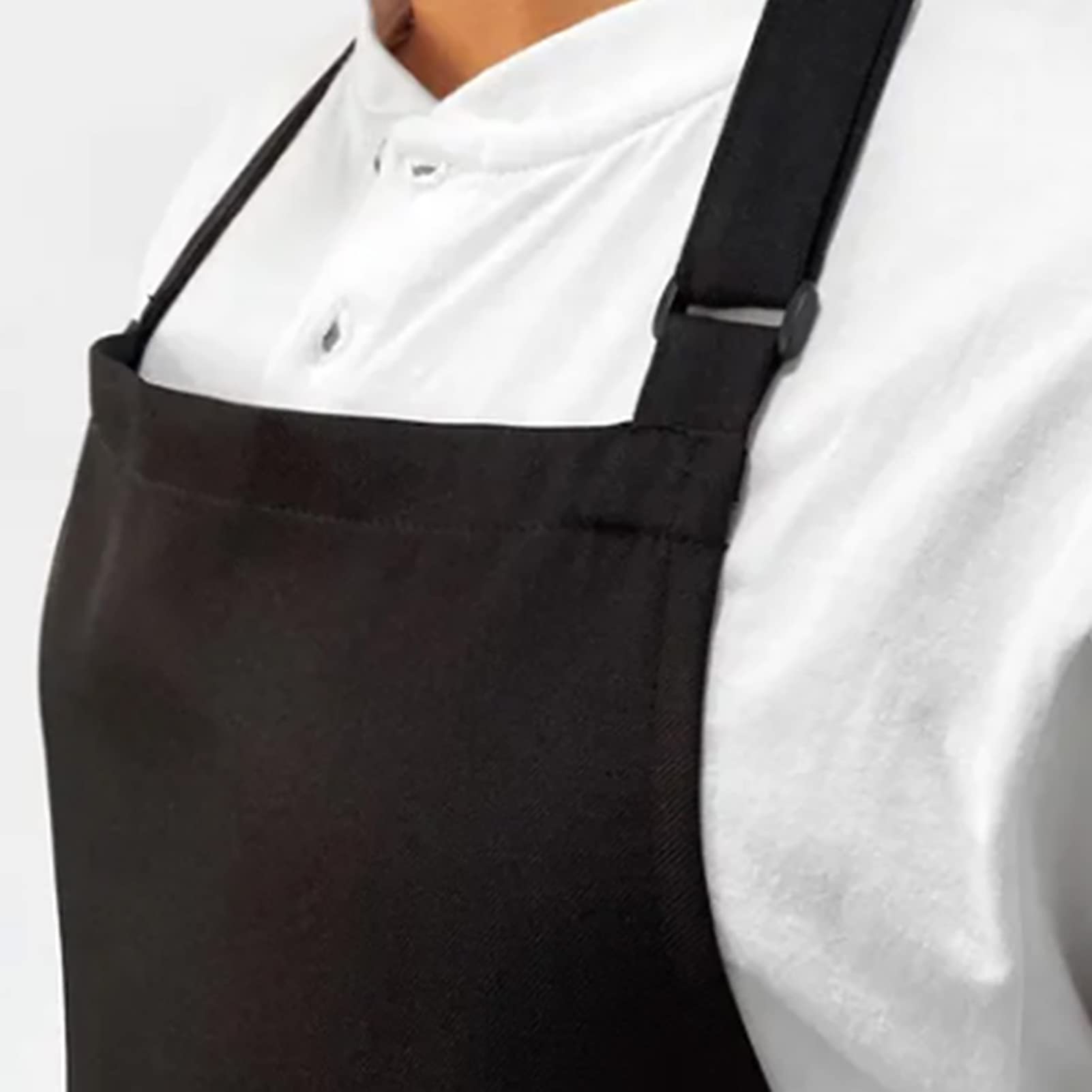 Ymiko Black Coffee Shop Working Apron, Practical Unisex Waiter Work Apron for Service Kitchen, Adjustable Straps, Polyester And Cotton Material, Suitable For Coffee Shop, Kitchen and