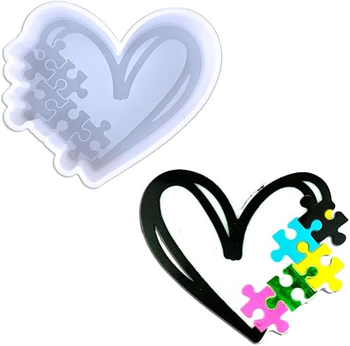 Miniatura 6 de Hueco hacia fuera forma de corazón Freshie molde de silicona para hacer jabón aroma perlas coche Freshie, colgante, vela, resina