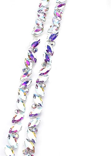 Aplique de cadena de diamantes de imitación de cristal brillante de 1 yarda, decoración brillante, artesanía de costura flexible, adorno de disfraz