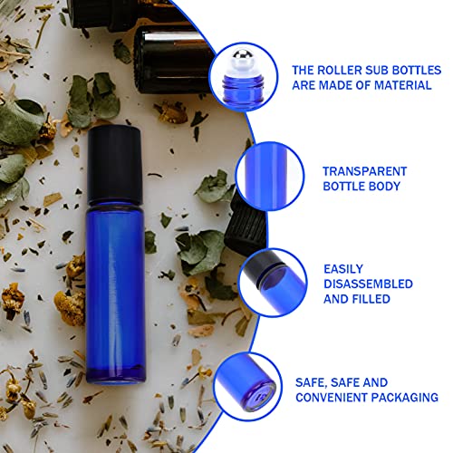 Toyvian 10Pcs 10Ml Tubo Rollerball Rolo Em Frascos de Vidro de Óleo Essencial Bolas de Rolo de Aço I