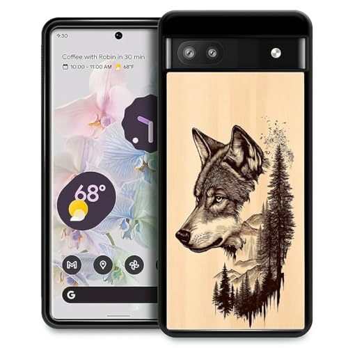 Coque silicone Google Pixel 6A motif loup pour fille protection antichoc souple