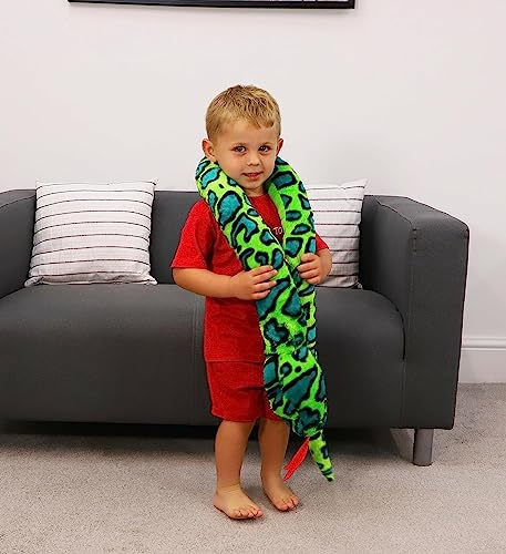 Toyland® 170cm (5.5ft) Giant Two-Toned Plush Snake - 5 Assorted Designs - Children's Soft Toys, Green, 170 cm - Image 4