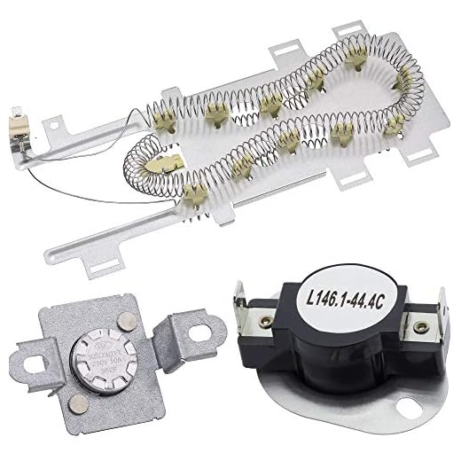 8544771 Dryer Heating Element and 279973 Thermal Fuse & Thermostat Cut Off Kit by BlueStars - Exact Fit for Whirlpool & Kenmore Dryers Replaces WP8544771 PS11746337 EAP11746337 7154072 AP6013115