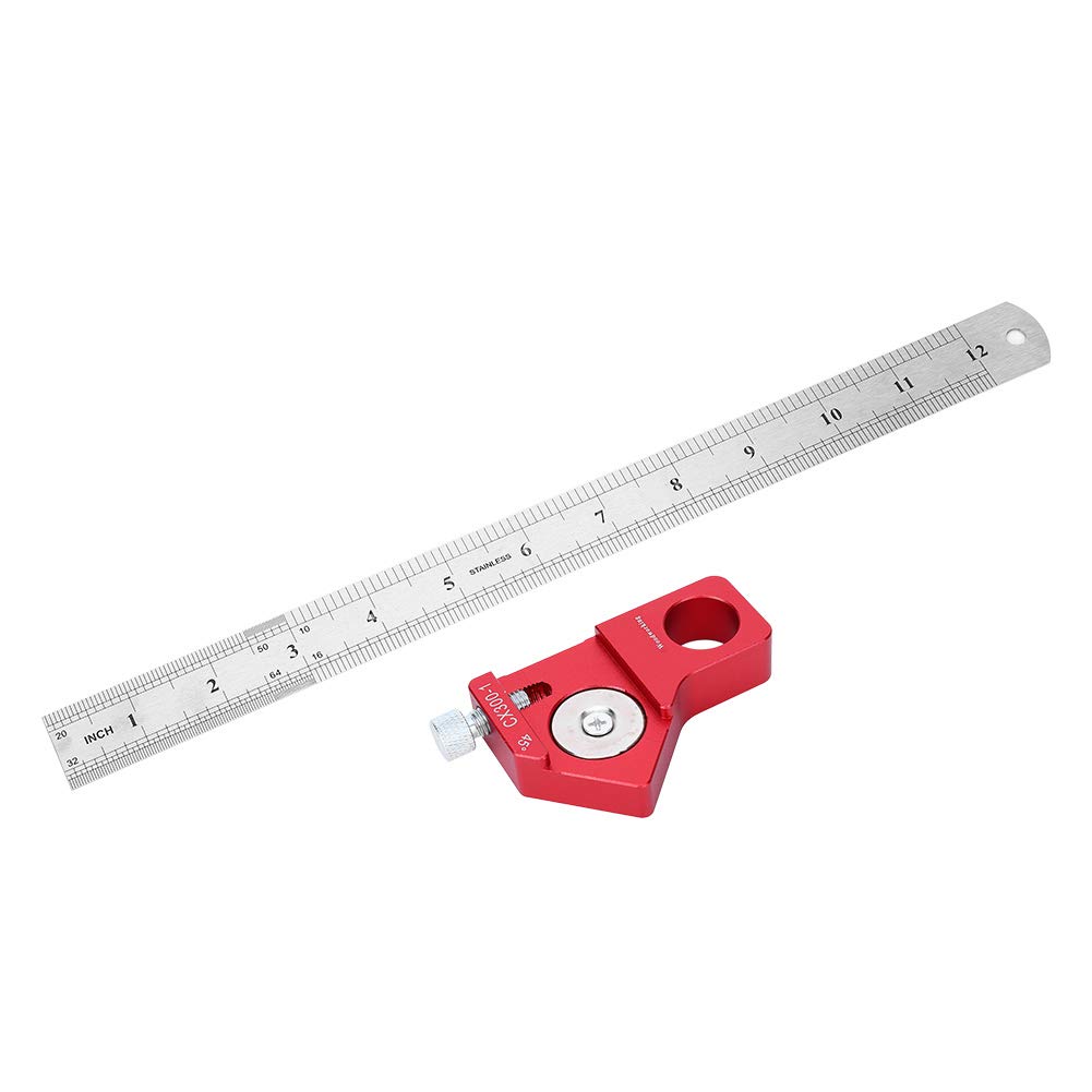 300mm / 12in Portable Scribing Ruler CX300-1 Woodworking Scriber Straight Marking Tool Aluminum Alloy Carpenter Angle Ruler