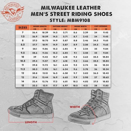 Milwaukee Leather MBM9108 Tênis masculino de lona preta reforçada para motocicleta, casual, para equ