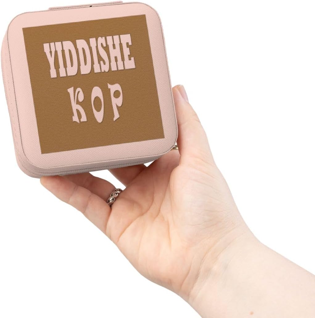 3dRose Yiddishe Kop. Smart. Clever. Funny Jewish saying. Jewelry Travel Case Pink