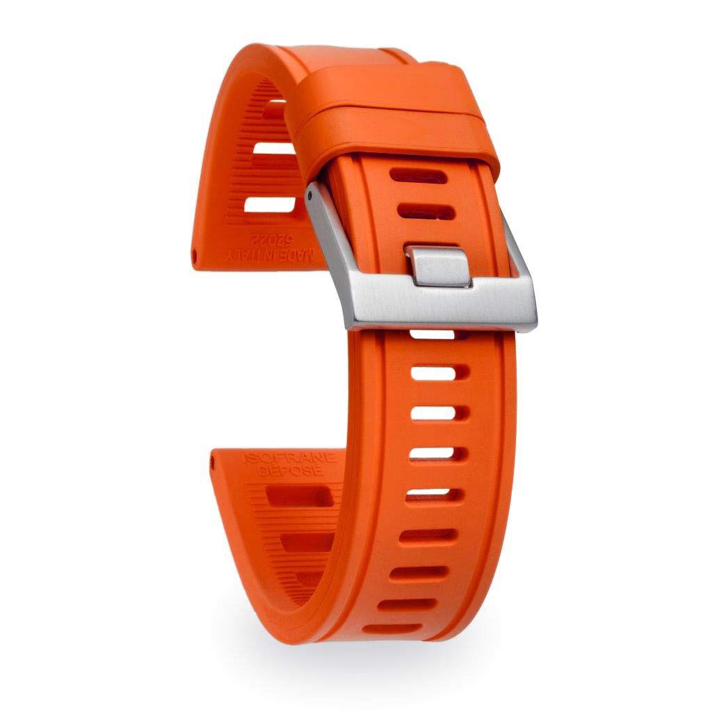 isofrane - Rubber Strap for Sports and Diver Watches, Orange, 24mm, Sports, vintage