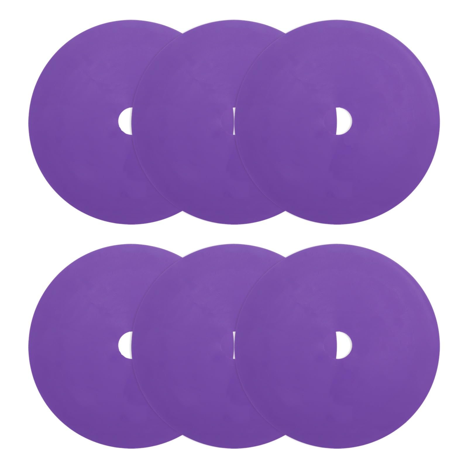 PATIKIL Spot Markers 6 Inch, 6 Pcs Non-Slip Floor Dots Agility Markers Flat Field Cones Poly Dots with Hole for Gym PE Speed Training Dance Soccer Basketball Sports, Purple