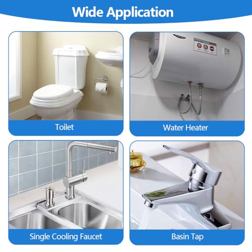 2 Stück Flexschlauch 3/8 Zoll, Überwurf und Außengewinde, Armaturenschlauch Verlängerung, Verbindungsschlauch mit Edelstahlumflechtung, für Wasserhahn Eckventil Küchenarmatur Spülkasten (31cm)